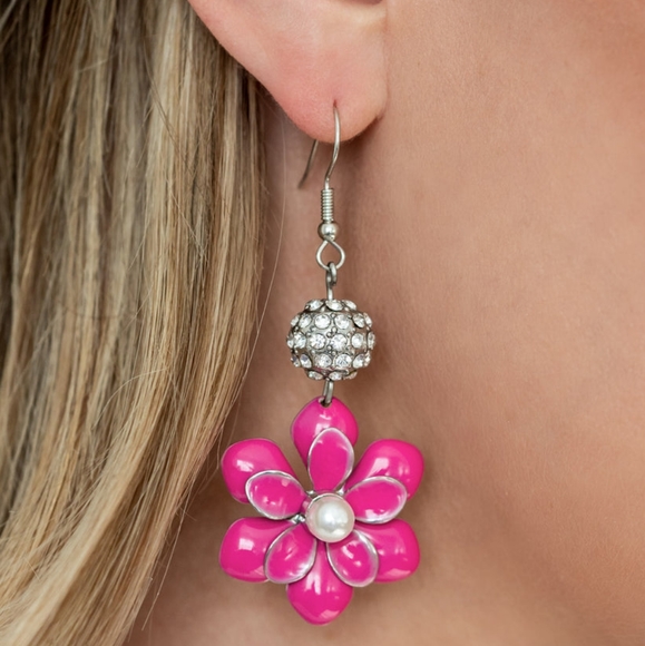 NWT Paparazzi Jewelry 4 Piece Floral Set - Necklace Ring Earrings Bracelet - Picture 5 of 5